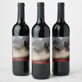 Mockup Elegant Varg Anpassningsbar Vin-etikett Vinflaska Etikett