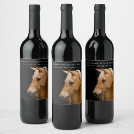 Mockup Horse Equine Westernare Anpassningsbar Vin Vinflaska Etikett