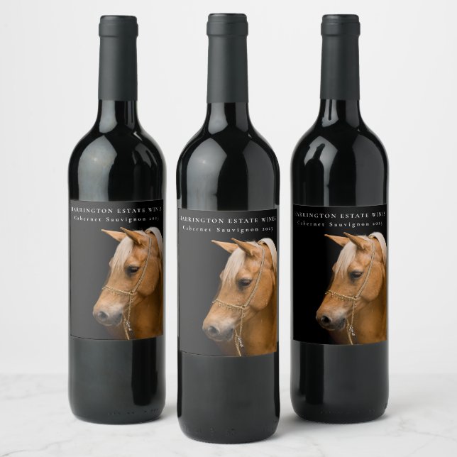 Mockup Horse Equine Westernare Anpassningsbar Vin  Vinflaska Etikett (Flaskor)