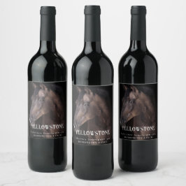 Mockup Horse Equine Westernare Anpassningsbar Vin Vinflaska Etikett