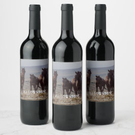 Mockup Horses Westerna Anpassningsbar Vin-etikette Vinflaska Etikett