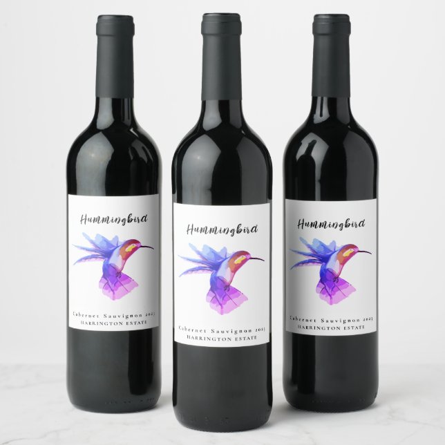 Mockup Hummingbird Anpassningsbar Vin-etiketter Vinflaska Etikett (Flaskor)
