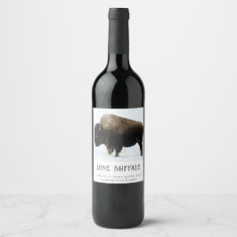 Mockup Lone Buffalo Väster Anpassningsbar Vin etik Vinflaska Etikett