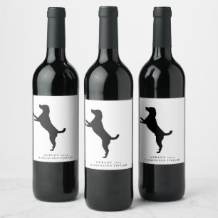 Mockup-minimalistiska etiketter för Vin vid Hund ä