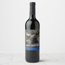 Mockup Moose Mountain Anpassningsbar Vin-etiketter Vinflaska Etikett