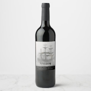 Mockup Pirat Frakt Anpassningsbar Vin etiketter