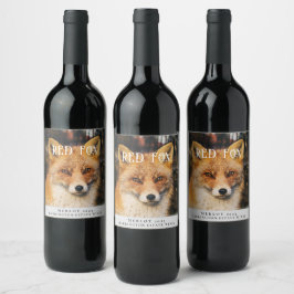Mockup Red Fox Anpassningsbar Vin-etiketter Vinflaska Etikett