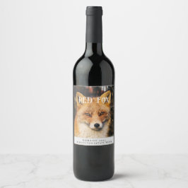 Mockup Red Fox Anpassningsbar Vin-etiketter Vinflaska Etikett