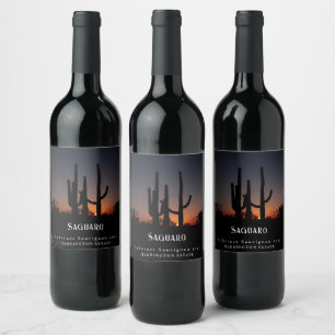 Mockup Saguaro Cactus Anpassningsbar Vin etiketter