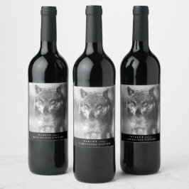 Mockup Varg Anpassningsbar Vin-etiketter Vinflaska Etikett