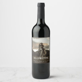 Mockup Yellowstone Western Anpassningsbar Vin-etik Vinflaska Etikett