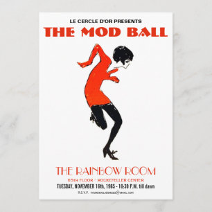 Mod 1960-tals danparty vintage inbjudan