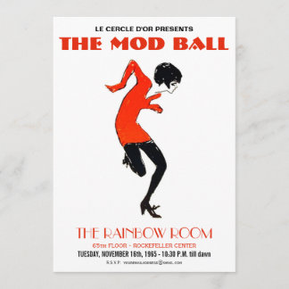 Mod 1960-tals danparty vintage inbjudan
