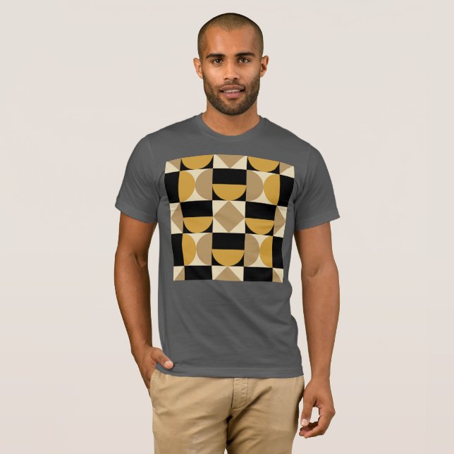 Mod 1970-talets Retro Stil Geometrisk Design T Shirt (Hel framsida)