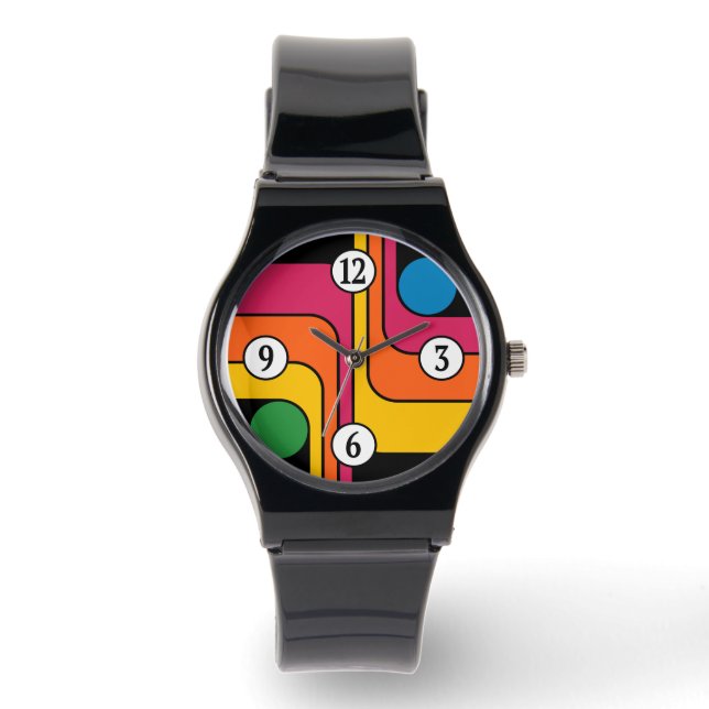 Mod 1970-tals Retro Stil Geometrisk Design Armbandsur (Framsida)