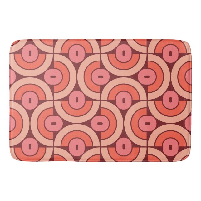 Mod 1970-tals Retro Stil Geometrisk Design Badrumsmatta (Framsidan)