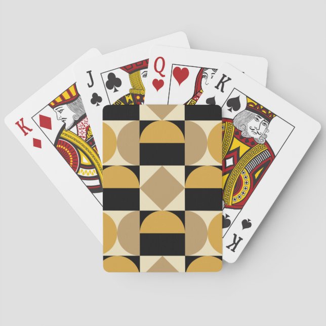 Mod 1970-tals Retro Stil Geometrisk Design Casinokort (Baksidan)