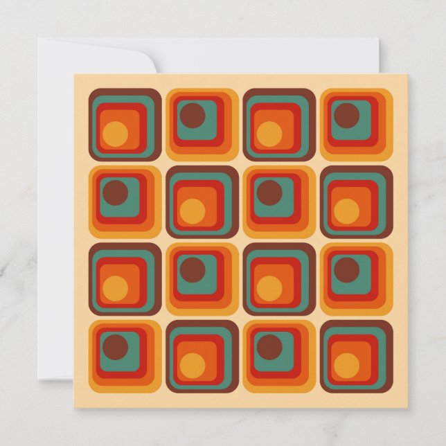 Mod 1970-tals Retro Stil Geometrisk Design Inbjudningar (Framsida)