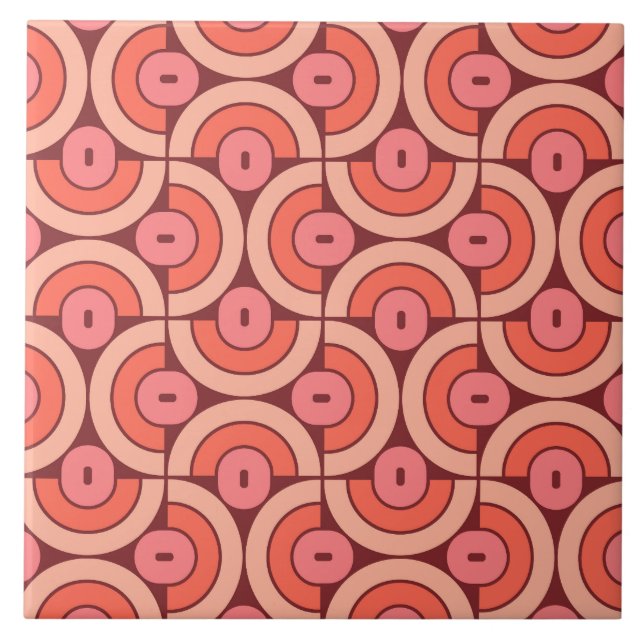 Mod 1970-tals Retro Stil Geometrisk Design Kakelplatta (Framsidan)