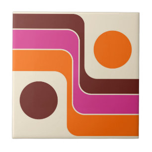 Mod 1970-tals Retro Stil Geometrisk Design Kakelplatta