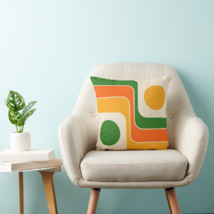 Mod 1970-tals Retro Stil Geometrisk Design Kudde