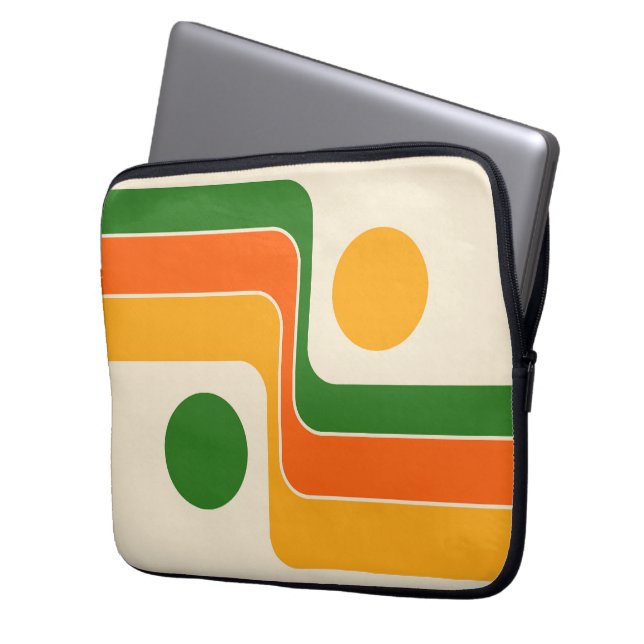Mod 1970-tals Retro Stil Geometrisk Design Laptop Fodral (Framsidan Vänster)