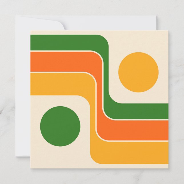 Mod 1970-tals Retro Stil Geometrisk Design Spara Datumet (Framsida)