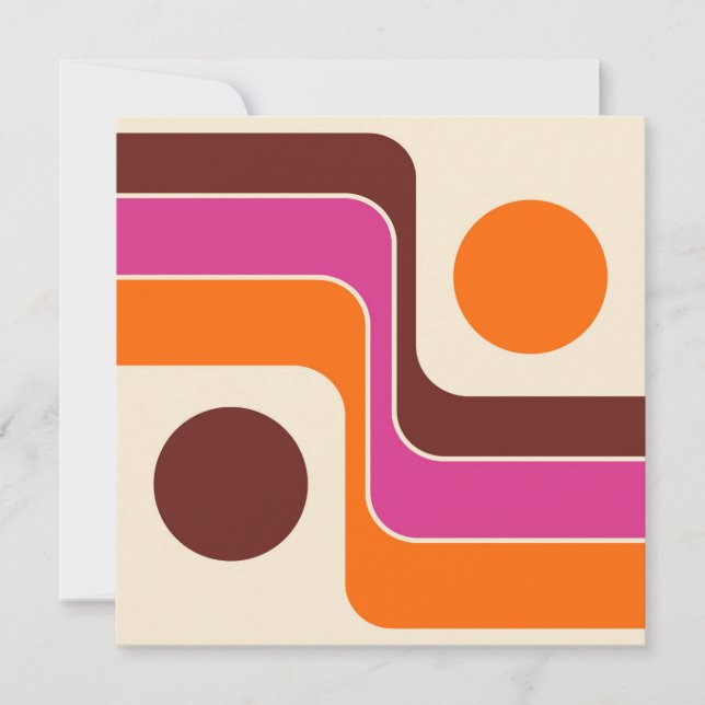 Mod 1970-tals Retro Stil Geometrisk Design Spara Datumet (Framsida)