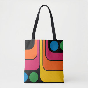 Mod 1970-tals Retro Stil Geometrisk Design Tygkasse