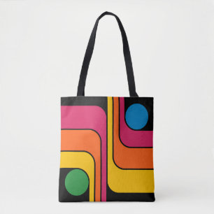 Mod 1970-tals Retro Stil Geometrisk Design Tygkasse
