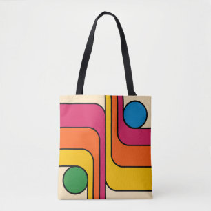 Mod 1970-tals Retro Stil Geometrisk Design Tygkasse