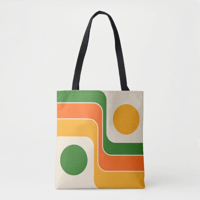 Mod 1970-tals Retro Stil Geometrisk Design Tygkasse (Framsida)