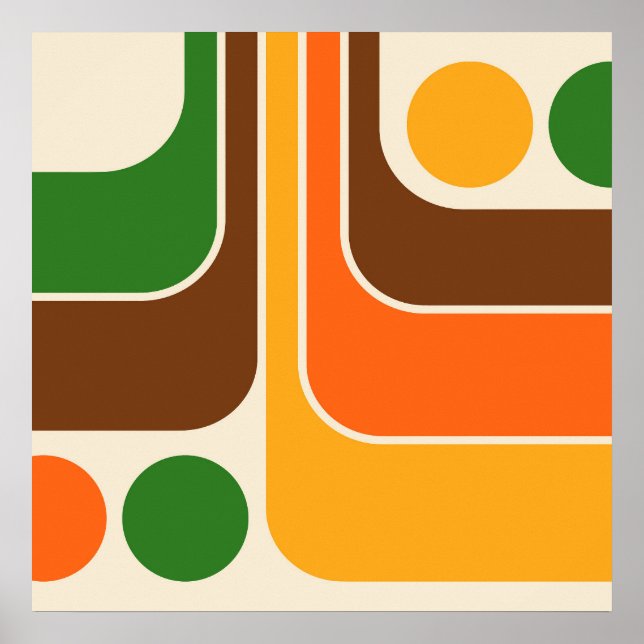 Mod 1970s Retro Geometric Design Poster (Framsidan)