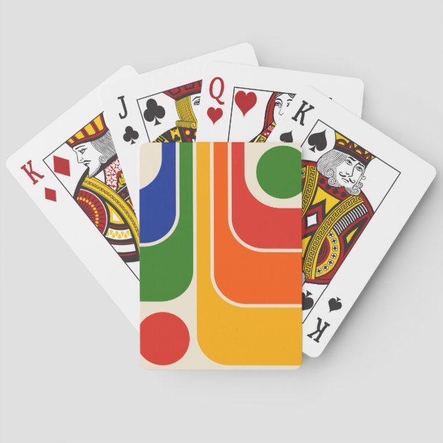 Mod 1970s Retro Stil Geometric Design Casinokort (Baksidan)