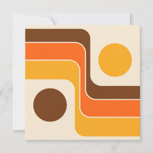 Mod 1970s Retro Stil Geometric Design Inbjudningar