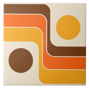 Mod 1970s Retro Stil Geometric Design Kakelplatta