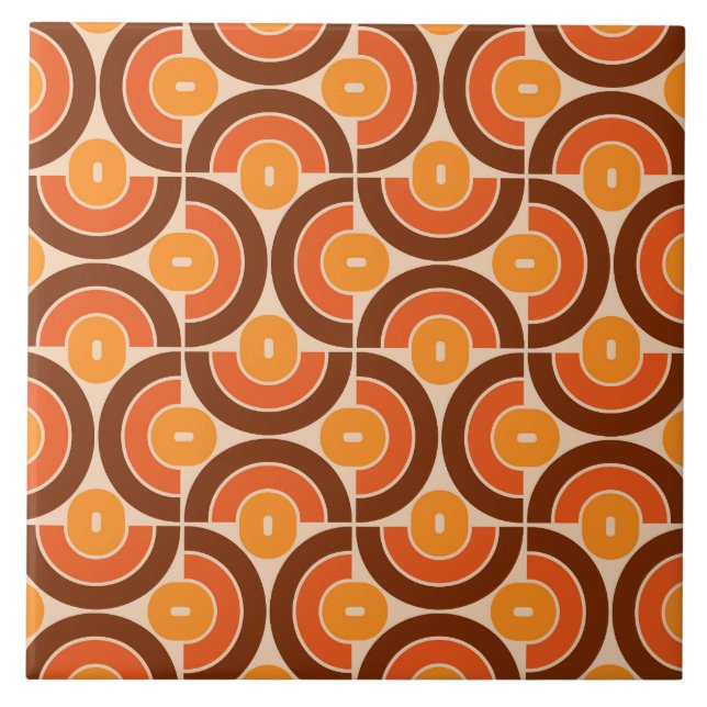 Mod 1970s Retro Stil Geometric Design Kakelplatta (Framsidan)