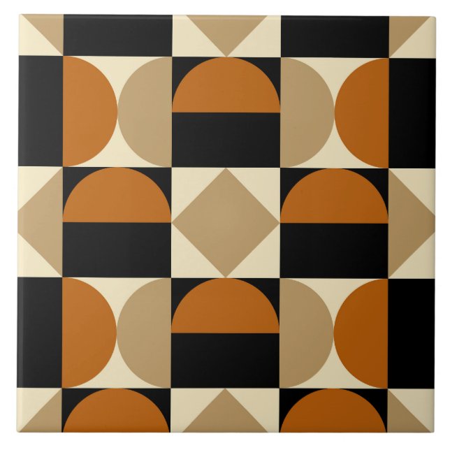 Mod 1970s Retro Stil Geometric Design Kakelplatta (Framsidan)