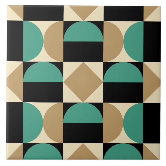 Mod 1970s Retro Stil Geometric Design Kakelplatta (Framsidan)