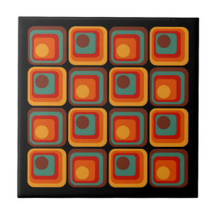 Mod 1970s Retro Stil Geometric Design Kakelplatta