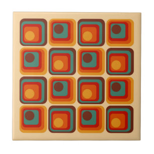 Mod 1970s Retro Stil Geometric Design Kakelplatta