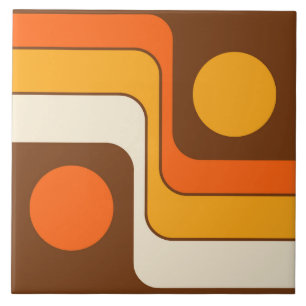 Mod 1970s Retro Stil Geometric Design Kakelplatta