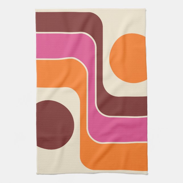 Mod 1970s Retro Stil Geometric Design Kökshandduk (Vertikal)