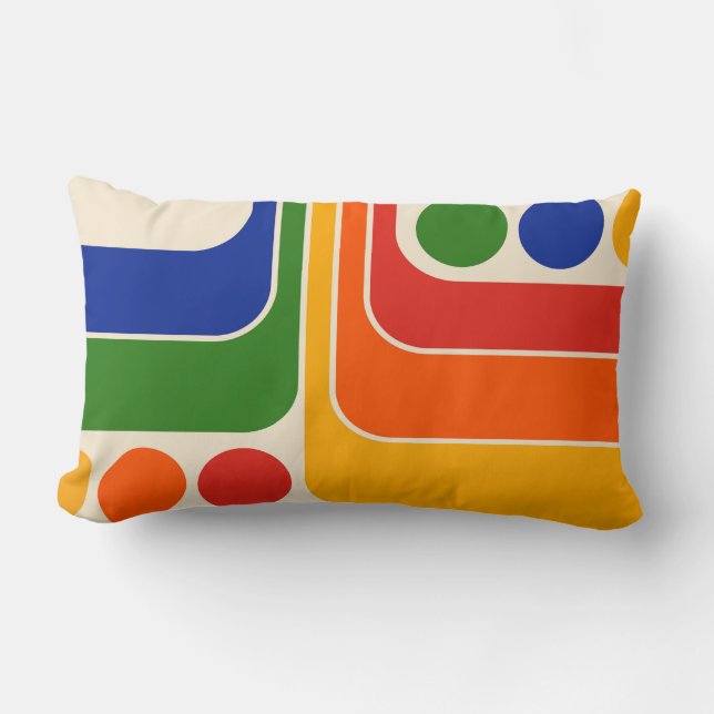 Mod 1970s Retro Stil Geometric Design Lumbarkudde (Framsida)