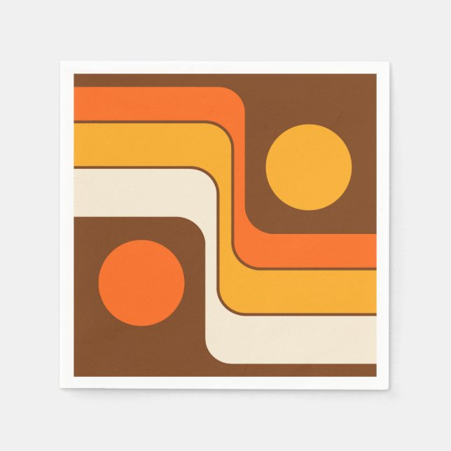 Mod 1970s Retro Stil Geometric Design Pappersservett (Framsidan)