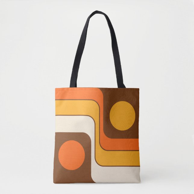 Mod 1970s Retro Stil Geometric Design Tygkasse (Framsida)