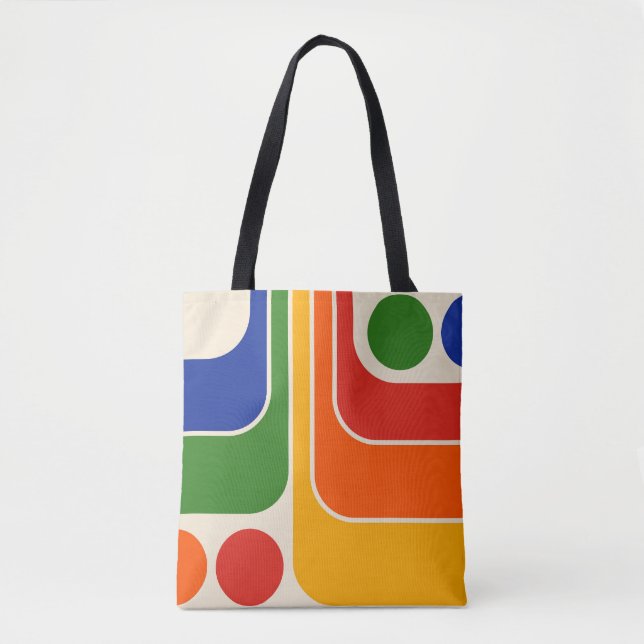 Mod 1970s Retro Stil Geometric Design Tygkasse (Framsida)