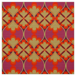 mod 60s 70s blomväv mönster tyg