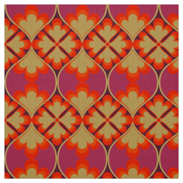 mod 60s 70s blomväv mönster tyg (Provkarta)
