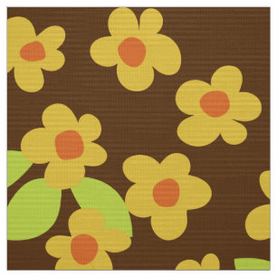 mod 60s 70s blomväv mönster tyg